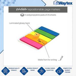Marcadores de Página Adhesivos Reposicionables de Calidad Estándar Ligeramente Transparentes de 125 Unidades - Paquete de 5 Blocs de 45x12mm para Compradores al por Mayor - Product Image 3