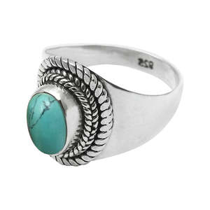 Natural <b>Turquoise</b> Gemstone <b>Ring</b> Crafted From 925 Sterling Silver Wedding Cocktail <b>Ring</b> Wholesale Factory Price Bohemian Jewelry - Product Image 1