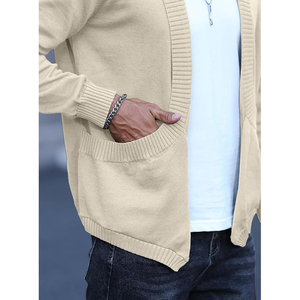 Custom Men's 100% Cotton Knitted <b>Cardigan</b> <b>Sweater</b> Light V Neck Casual Summer <b>Cardigan</b> Outerwear - Product Image 6