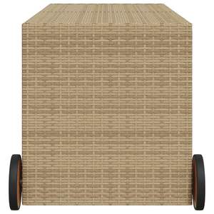 Grande boîte de rangement de jardin en rotin PE beige mélangé, mobilier d'extérieur élégant pour l'organisation - Product Image 5
