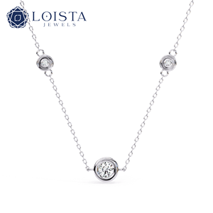 Collier pendentif solitaire en argent sterling 925 avec diamant ovale de laboratoire certifié IGI pour femmes - Product Image 1