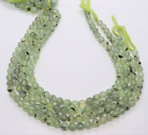 Natural Prehnite Smooth Round Ball <b>Beads</b> 8-9MM Moss Prehnite Gemstone <b>Beads</b> 14 Inch Prehnite <b>Beads</b> For Jewelry Making Wholesale - Product Image 1
