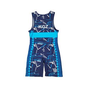 Singlet de Lucha Libre Unisex Azul Claro, Sublimado con Logotipo Personalizado en la Parte Delantera, Súper Suave, de Secado Rápido, Spandex y Poliéster, para Adultos, OEM - Product Image 2