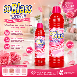 SoBlass Nettoyant pour sols antibactérien écologique 900 ml Liquide à base d'eau Varian Rose - Product Image 5
