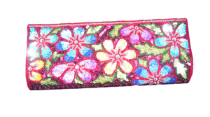 Floral Beaded Clutch Bag Sparkling <b>Sequin</b> Evening Party <b>Handbag</b> - Product Image 2