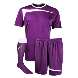 Custom Men's Soccer Uniform Set Maroon White Stripe <b>Polyester</b> Moisture Wicking Short Sleeve Jersey Shorts <b>Socks</b> - Product Image 3