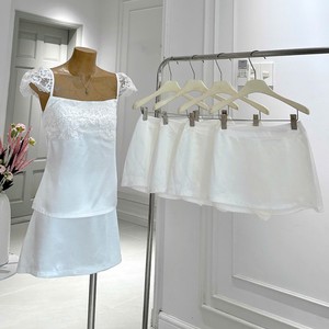 Haut décontracté d'été pour femme, style coréen, en satin blanc uni avec dentelle, manches courtes, col carré, 100 % coton, coupe classique, OEM - Product Image 2