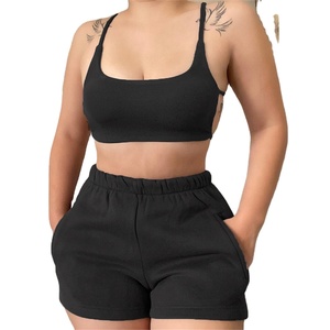Logo personnalisé nouvelle arrivée ensemble été printemps 2025 femmes vêtements Biker Shorts tenues 2 pièces ensemble shorts pour femmes - Product Image 1