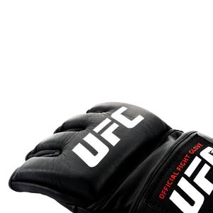 Guantes de Combate Oficiales Negros Unisex UFC Pro Fight para MMA, Boxeo, Entrenamiento, Kick Boxing, Sanda, Medios Dedos, Cuero Genuino de Vaca, Cierre de Gancho y Bucle - Product Image 4