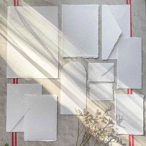 Papier à dessin ALBORZ A6, 250 g/m², fait main, blanc naturel, coton, bords festonnés, sans acide, feuilles archivistiques, pour aquarelle - Product Image 3