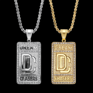 Pendentif Dream Chasers DC en argent 925 plaqué rhodium avec micro-incrustation de moissanite taille brillant, style hip-hop, unisexe, pour tous les jours - Product Image 6