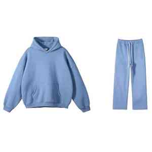 Ensemble de survêtements streetwear personnalisés pour hommes : sweat à capuche et pantalon de survêtement oversize, coupe ample et épaisse - Product Image 4