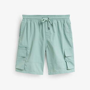Pantalones Cortos Cargo Casuales para Hombre, Cintura Media, Tejido Sólido, Cordón Ajustable, Cintura Elástica, Secado Rápido, Ligeros, con Múltiples Bolsillos - Product Image 4