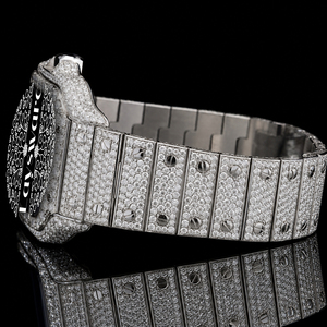 Reloj de Diamantes Moissanite de Acero Inoxidable de Excelente Calidad, Totalmente Cubierto de Diamantes, para Hombre y Unisex, Disponible para Exportación - Product Image 3