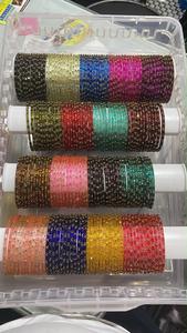 Bracelets en verre multicolores les plus vendus pour femmes, bijoux indiens traditionnels, colorés, pour mariages, festivals et soirées, en vente - Product Image 6
