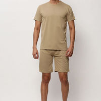 Conjunto de Shorts de Verano para Hombre OEM, Camiseta a Juego de Algodón Premium, Informal, Transpirable, a la Moda, con Logotipo Personalizado al por Mayor, Conjunto de Dos Piezas