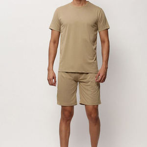 Ensemble short et t-shirt pour homme OEM, coton premium, assorti, décontracté, respirant, mode, vente en gros, logo personnalisé, tenue deux pièces - Product Image 3