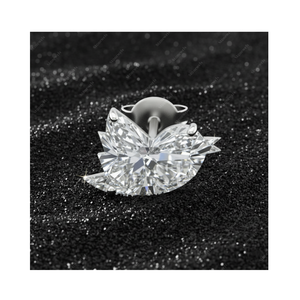 Boucles d'oreilles clous en argent sterling 925 plaqué or fin avec diamant de laboratoire certifié GIA IGI 3,0 ct DEF VVS VS, cadeau pour lui ou elle - Product Image 1