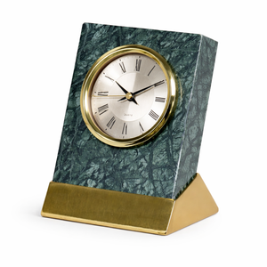Stylish grey Marble Quartz Clock with Gold Accents Roman Numerals Elegant Timepiece for Home or Office <b>Desk</b> - Product Image 5