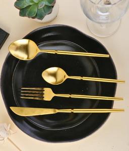 Luxury High Quality <b>Flatware</b> Stylish Golden Cutlery <b>Set</b> Of 4 Knife Fork Spoon <b>Set</b> - Product Image 6