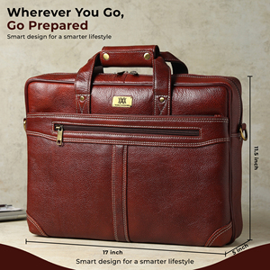 Sac pour ordinateur portable en cuir véritable de qualité supérieure WRIZA pour hommes |   Sac messager de bureau extérieur de 11,5 pouces avec compartiment rembourré pour ordinateur portable et sangle, personnalisable avec logo - Product Image 4