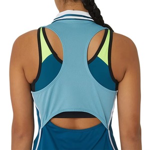 <b>Custom</b> Women Tennis <b>Dress</b> Sleeveless Polo Collar Quick Dry Badminton Skirt Athletic Sportswear Color Block Training <b>Dress</b> - Product Image 2