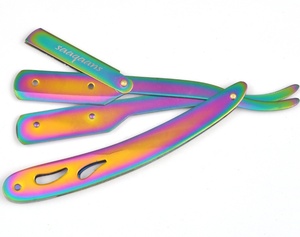 High Quality Custom Logo Colorful Barber Manual Classic Fashion Clean <b>Plastic</b> Stainless Steel Foldable Single <b>Edge</b> Blades Safety - Product Image 3