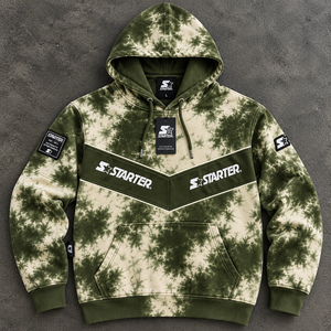 Men's Tie-Dye <b>French</b> Terry 100% Cotton Pullover Hoodie Fleece Oversized Fit Winter Streetwear Regular Sleeve - Product Image 1