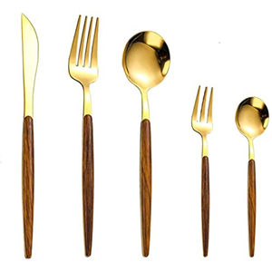 Premium Stainless Steel <b>Flatware</b> Cutlery Set Elegant Natural Walnut Wood Handle Silverware Set Modern Kitchen Dinnerware - Product Image 6