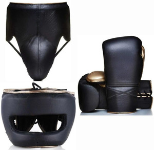 RTS Wholesale Price Custom Logo With Genuine Leather <b>Boxing</b> <b>Sets</b> Training And <b>Sparring</b> Gloves Head Guard Groin Guard AS-BG-4711 - Product Image 1