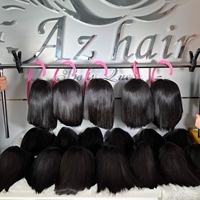 Nouvelle perruque courte bob vietnamienne à pointes brunes, cuticules alignées, soyeuse, super douce, avec raie au milieu, naturelle, fabriquée à partir de cheveux humains vierges