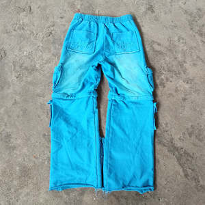 Pantalones Cargo Vintage Convertibles para Hombre, con Múltiples Bolsillos, Estilo Urbano Informal, 100% Algodón, Corte Recto y Holgado - Product Image 3