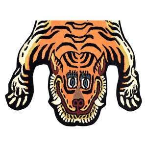 Hand Tufted Wool <b>Tibetan</b> <b>Tiger</b> Shape Animal <b>Rug</b>-Custom Low Pile Hallway Pattern Manufacturer India - Product Image 3