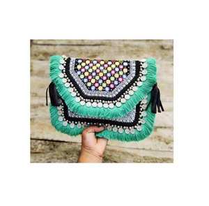 Pochette de luxe en résine pour filles, sac à main tendance avec chaînes de perles, idéal pour mariages, fêtes, cadeaux, fabriqué en Inde - Product Image 6