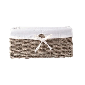 Paniers rustiques en jonc de mer tressé pour cadeaux, paniers de rangement avec doublure blanche pour Pâques, Noël, fêtes, du Vietnam - Product Image 3