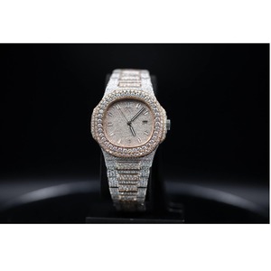 Reloj de Cuarzo de Lujo Estilo Hip Hop Antiguo, Reloj de Moda para Negocios con Esfera de Cristal, Colección de Relojes Moissanite con Corte Brillante Vvs1 Cuadrado para Hombre - Product Image 5