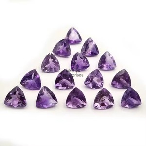 Natural Purple <b>Amethyst</b> Trillion Cut Faceted Loose Gemstone <b>Amethyst</b> Stone For Jewelry Making Wholesale Price Bulk 8mm Supplies - Product Image 2