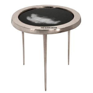 Aluminum <b>Side</b> <b>Table</b> Tripod Design Modern Look Home Plant Stand Living Room Bedroom <b>Sofa</b> Corner Home <b>Table</b> Metal Furniture - Product Image 3