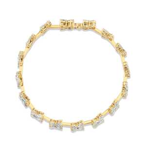 Bracelet jonc de luxe plaqué or 18 carats avec fleur en diamant, bijoux de mariage pour femme, taille marquise - Product Image 2