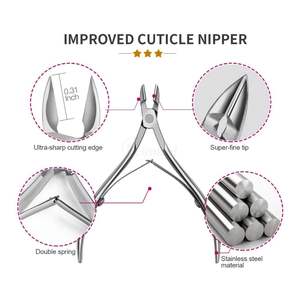 Coupe-cuticules professionnel avec pousse-cuticules, ensemble en acier inoxydable, kit de manucure et pédicure pour usage professionnel en salon - Product Image 3