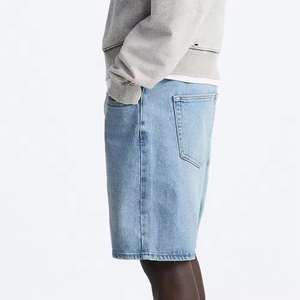 Nouveaux shorts en jean décontractés vintage taille haute pour hommes, grande taille, délavés clair, coupe droite, sexy, pour l'été - Product Image 5