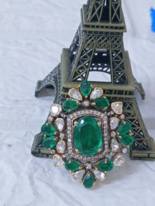 Amaira Jewels Floral Shape <b>Cocktail</b> <b>Ring</b> Green Square Jade Stone Silver 9K <b>Gold</b> Plated Women's Vintage Jewelry Giftwedding - Product Image 4