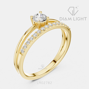 Bague empilable certifiée IGI, diamant de laboratoire 0,25 carat, or blanc 14 carats, couleur F+, clarté VS+, bague de mariée délicate pour femme, bijoux - Product Image 6