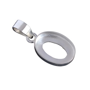Colgante de Plata de Ley 925 con Bisel Abierto Ovalado de 2x4mm, Ecológico, de Alta Calidad, para Joyería con Piedras Preciosas - Product Image 1
