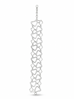 Bracelet chaîne cœur serti de diamants taille brillant pour femme, en acier inoxydable plaqué argent, style classique, cadeau de bijoux