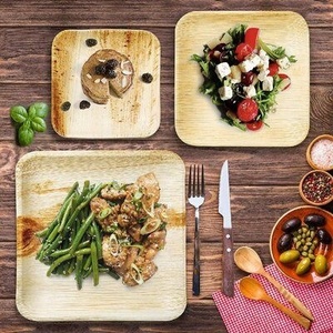 New Stylish <b>Disposable</b> Palm Leaf <b>Plates</b> 8 Inches Square for Modern Food Presentation <b>Plates</b> Pack of 25 Pieces Birthday Party Use - Product Image 4