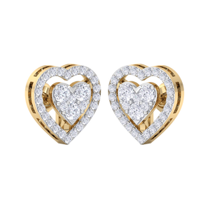 Luxury 14K Gold Diamond Heart <b>Stud</b> Earrings for Women Elegant Romantic Sparkling Fine Jewelry Wholesale Gift - Product Image 3