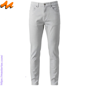 Pantalones Casuales de Hombre MASTER TEXTILE, Corte Recto Ajustado, Color Sólido, Cintura Media, Tejido Twill Transpirable, Cierre de Botones y Remaches - Product Image 2