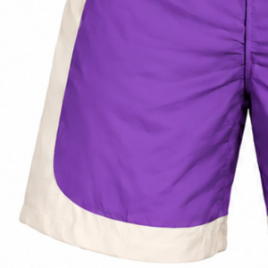 Shorts de sport unisexe violet à blocs de couleur, légers, taille élastique, pour la course, l'entraînement, la gym, athlétiques, personnalisables pour équipes, bas de tenue de performance - Product Image 3