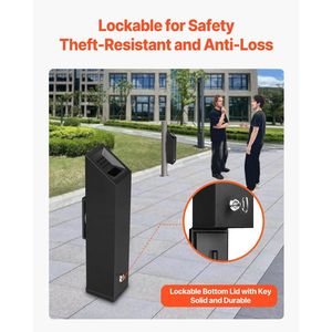 Cendrier mural extérieur en acier inoxydable, résistant aux intempéries, design cubique, pour mégots de cigarettes, pour la maison ou le bureau - Product Image 4